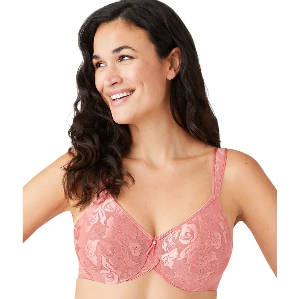 Wacoal Womens Awareness Full Figure Seamless Underwire Bra Size 42C Pink Unlined